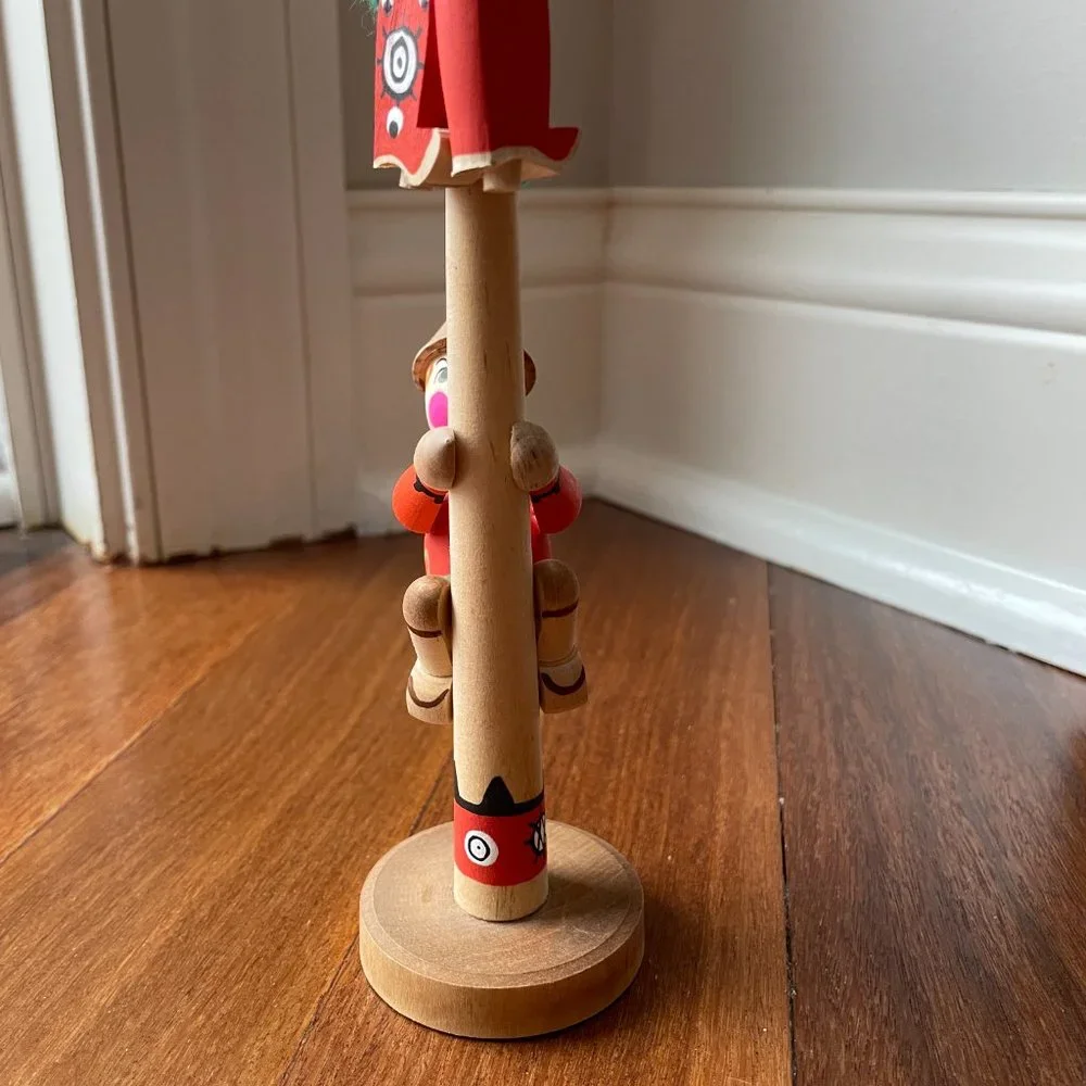 Russian Wood Ornament / Figure Maslenitsa Maslenica Pole Climber